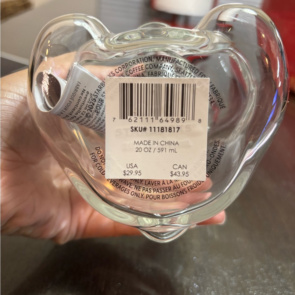 Starbucks Clear Glass Heart Mug